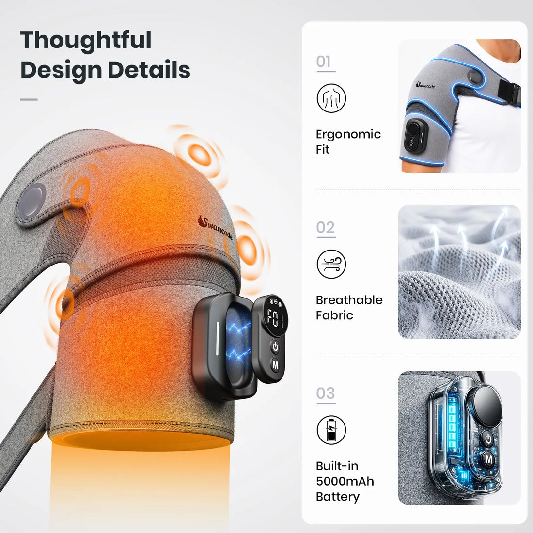 ShoulderSoothy Wrap | 3-in-1 Heated Shoulder Support Brace with Vibration